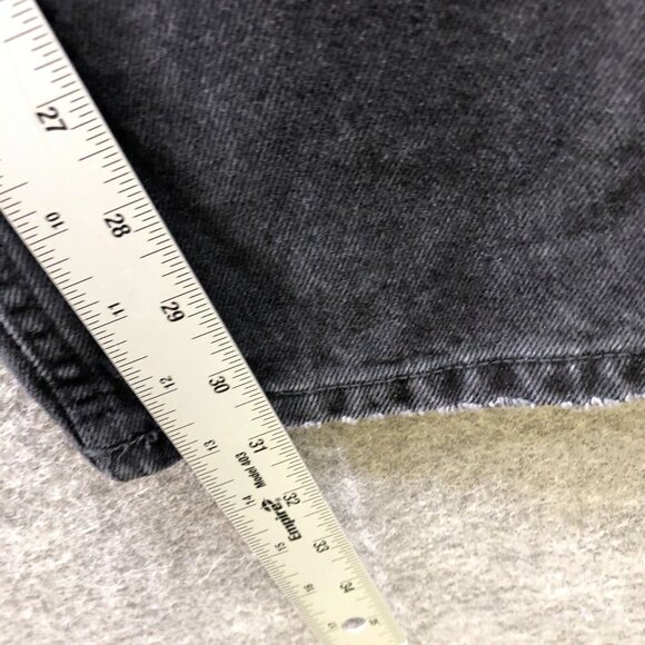 Zara Straight High Rise Long Length Jean Womens 10 Black Charcoal Wash - Picture 9 of 11